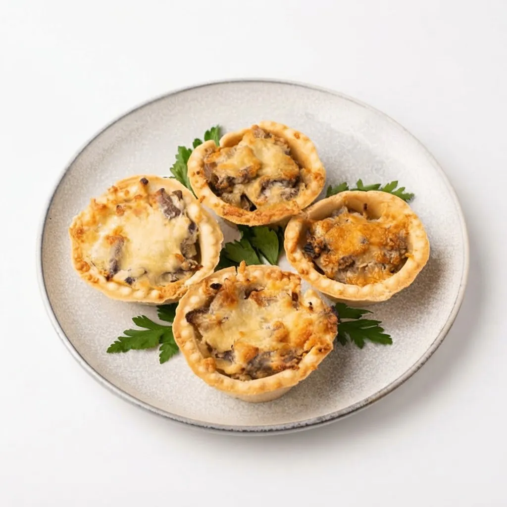 Корзиночка с языком и грибами
